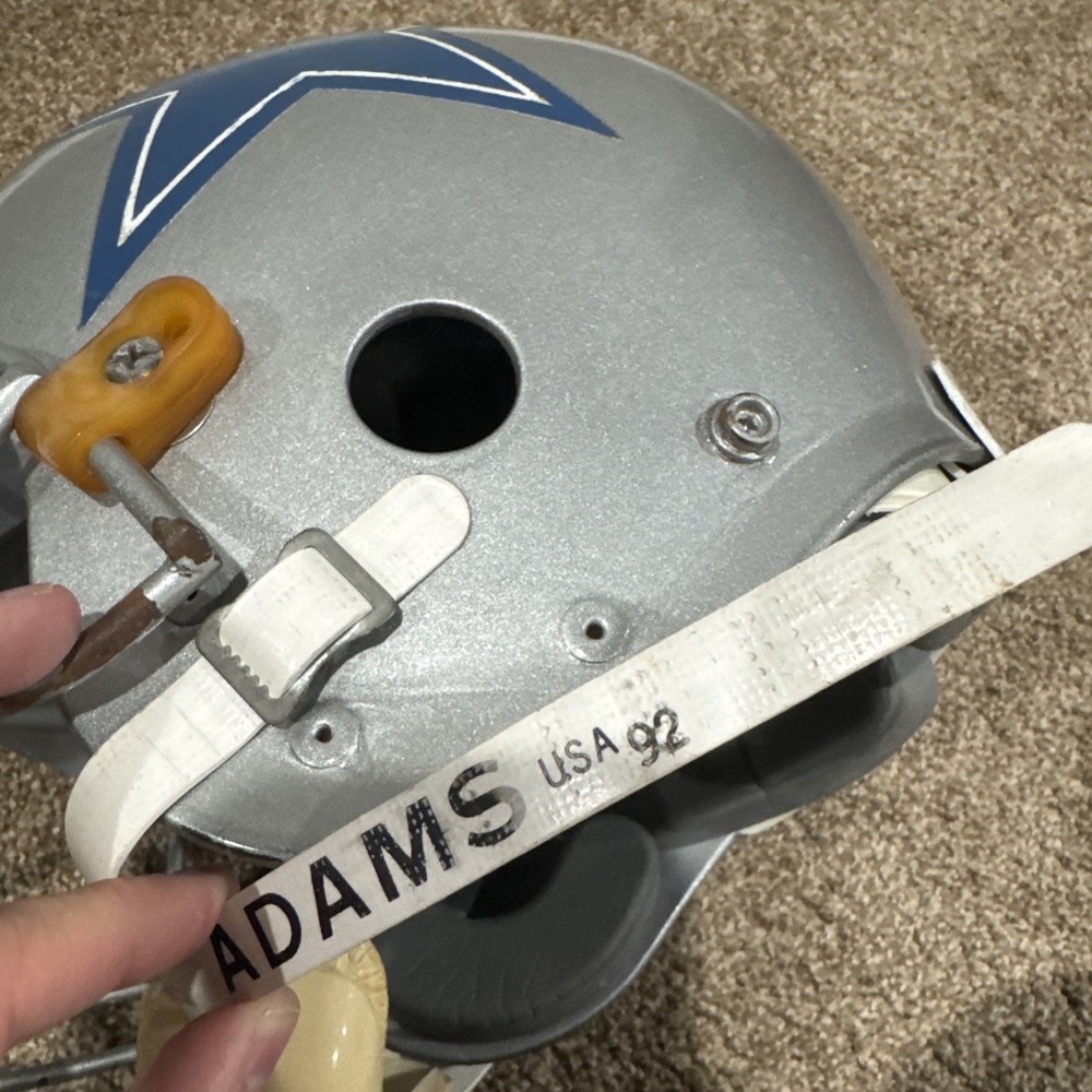 Vintage Dallas Cowboys Professional Game Helmet MAXPRO 2001 NFL Silver Blue Mask - Picture 12 of 14